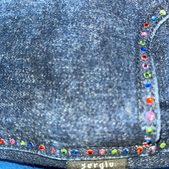 Sergio Valente rhinestone detailed straight leg jeans - Picture 7 of 14